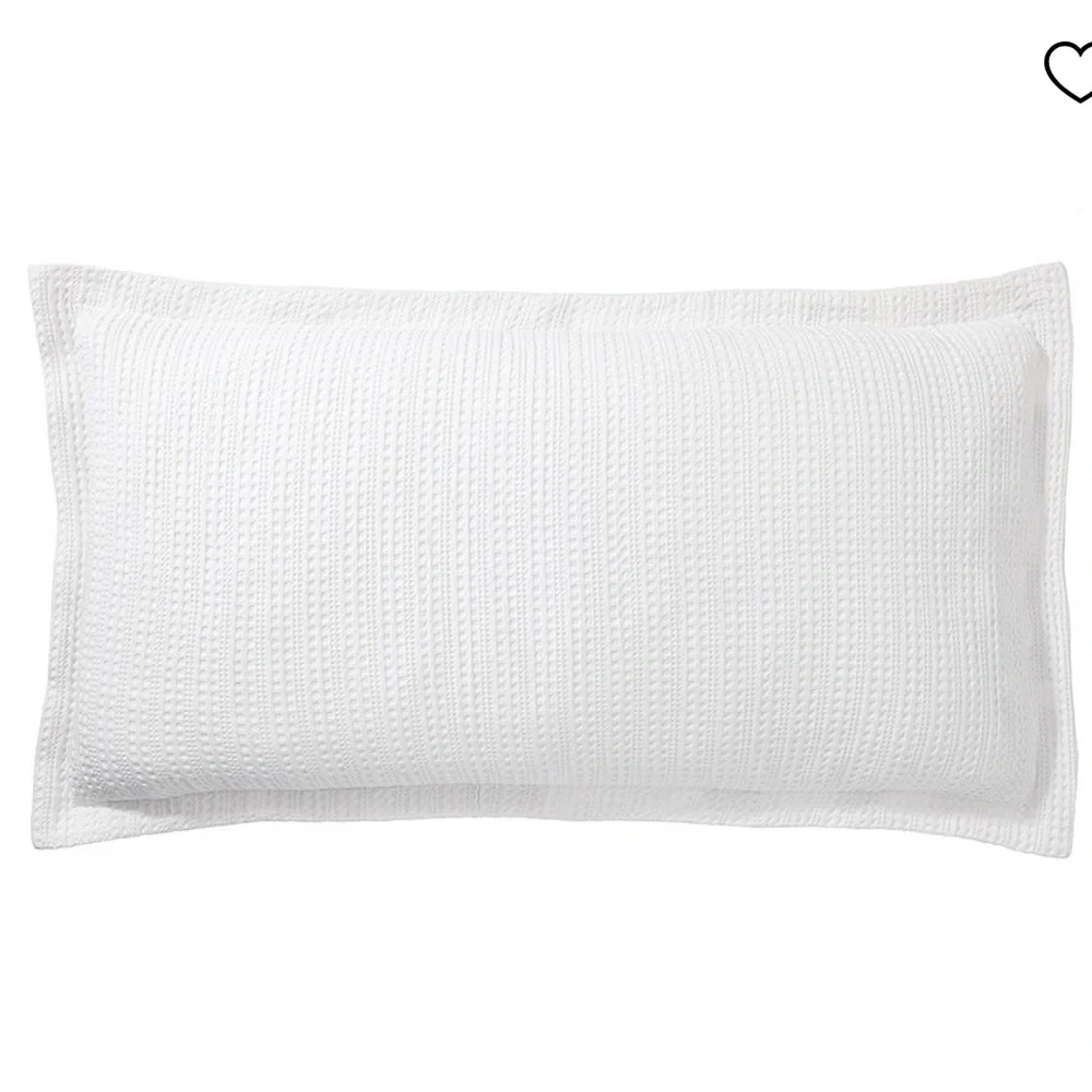 Pottery Barn Honeycomb Cotton King Sham in White